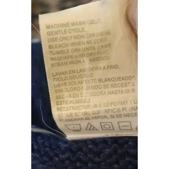 Erika‎ & Co. Vintage Sweater Fall Leaves Theme Blue Pullover Size Large - Picture 5 of 5